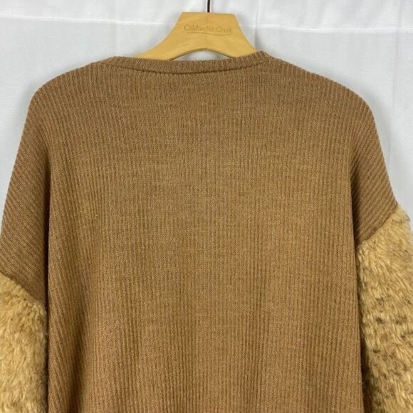 Zara‎ Faux Fur Camel Knit Pull Over Sweater Women's Medium. - Picture 5 of 8